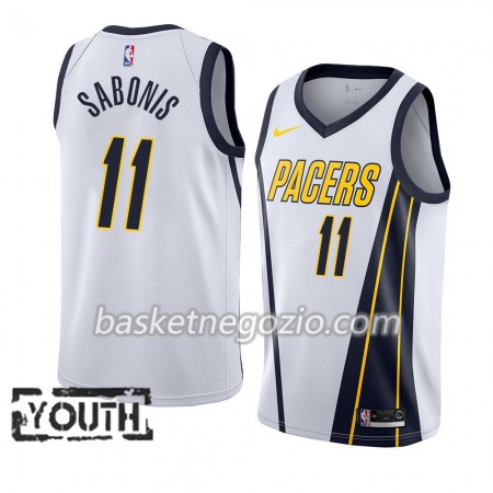 Canotte Bambino Indiana Pacers Domantas Sabonis 11 2018-19 Nike Bianco Swingman